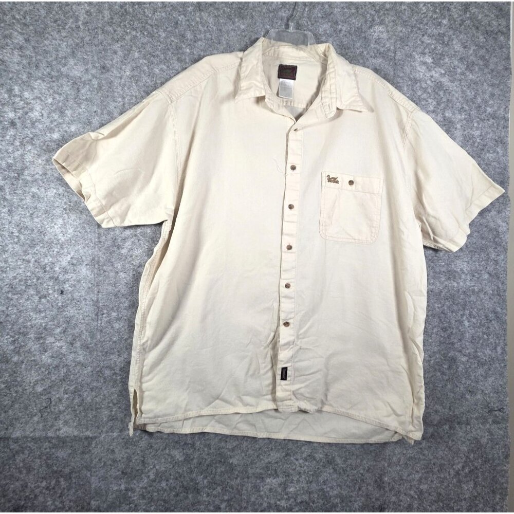 Duxbak Men's Button Up Casual Shirt Cream Size 2XL
